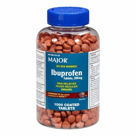 Major Pain Relief 200 mg Strength Ibuprofen Tablet, 1000PK 00904674780